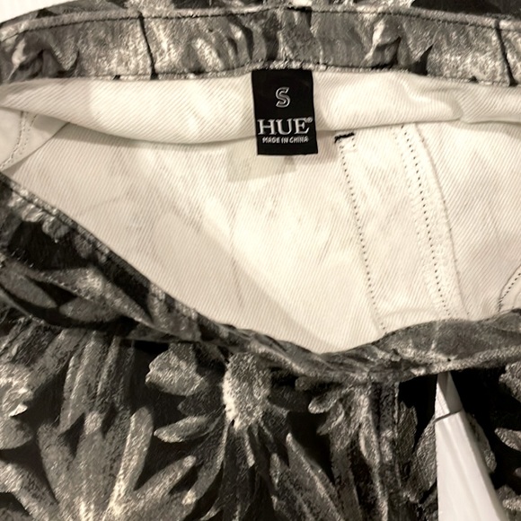 HUE Denim Print Skinny Jeans Leggings w/Stretch Blk /Gray / White Women’s S - Picture 13 of 15